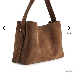 Arket Suede Tote Bag Brown